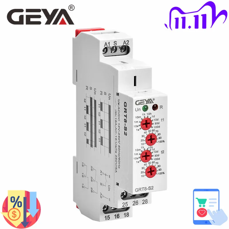 GRT8 S асимметричное циклическое реле времени SPDT 220V 16A AC/DC12V 240V электронное