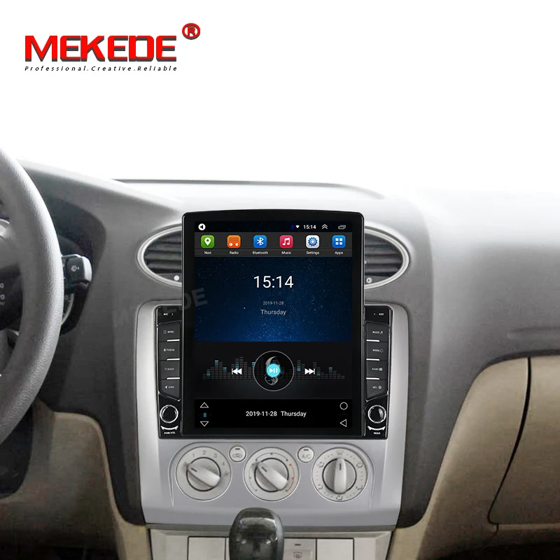 Автомагнитола MEKEDE Tesla мультимедийный плеер 2DIN на Android для ford focus EXI MT 2 3 Mk2 2004 2005 2006