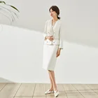 Женское короткое пальто, с длинным рукавом, с V-образным вырезом, в винтажном стиле, для офиса, весна 2021