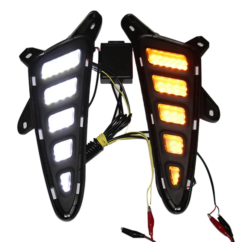 

for 2017 Toyota Chr Daytime Running Lights LED Fog Lights Modified Yellow Light Steering 2Pcs