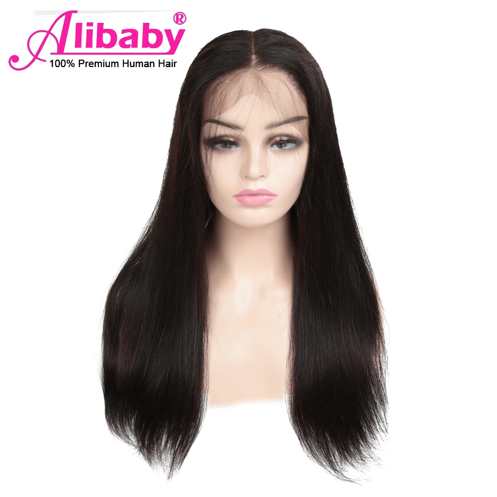 Alibaby 360 Кружева Фронтальная застежка предварительно сорванные Человеческие волосы Remy бразильские Прямые 360 Фронтальная застежка часть 8-20 дюймов