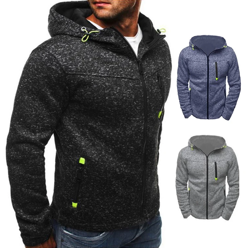 Модное жаккардовое спортивное пальто с капюшоном для осени и зимы мужская куртка