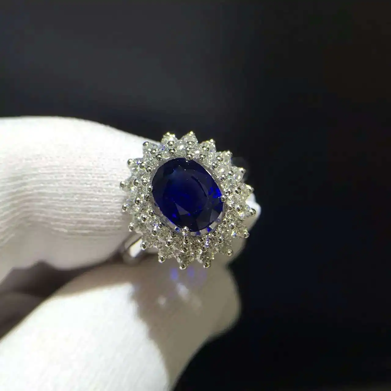 1.990ct+ 0.828ct 18K золото натуральный сапфир женское кольцо с алмазной установкой новое Изысканное Украшение на свадьбу обручальное кольцо