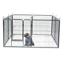 32 height pet playpen heavy duty iron wire exercise fence with door 8 panel foldable play pen silver suited for dog catus w