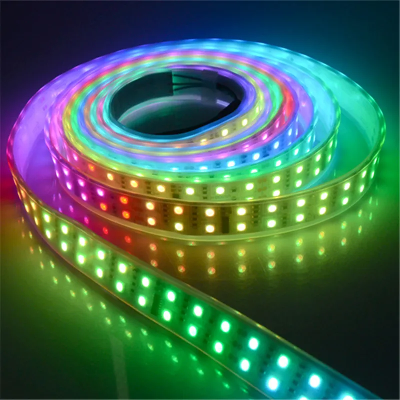 Светодиодная лента постоянного тока 12 В RGB ws1812 Smart IP68 водонепроницаемая лента 5 м+ 12 В 8A блок питания+ пульт дистанционного управления ws1812 600 светодиодный s