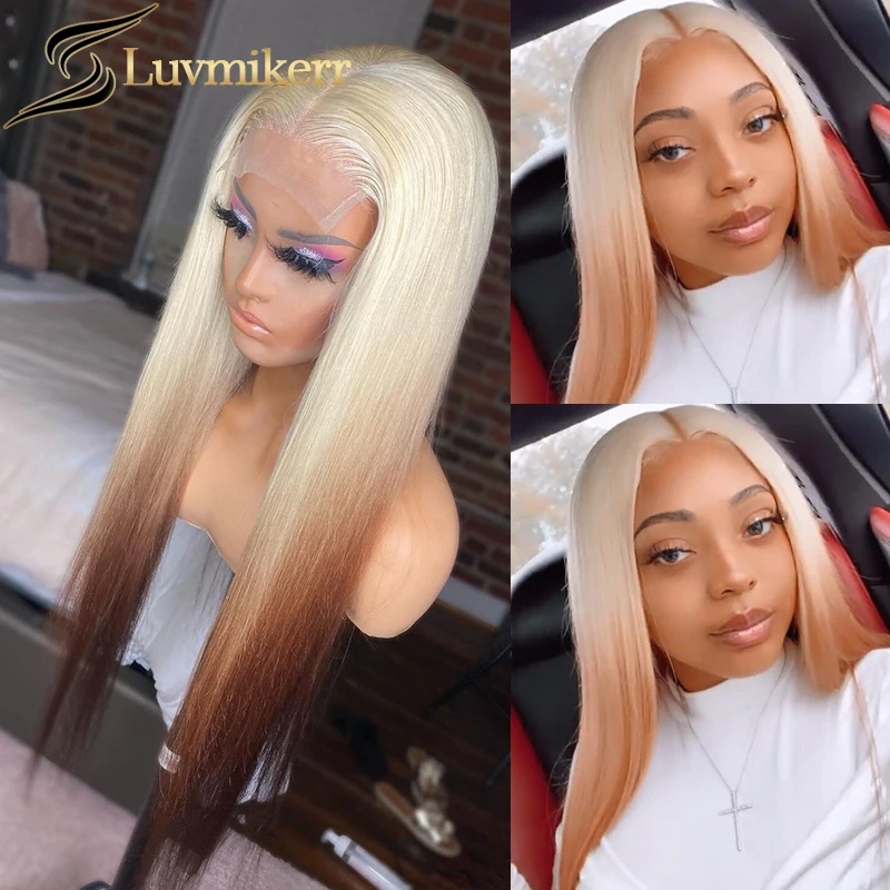 Парик из прозрачных человеческих волос Hd с эффектом омбре 613 светлый цвет 13x6