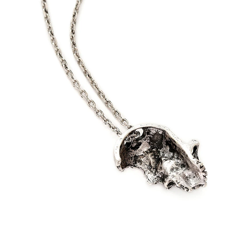 Ретро панк ожерелье с получерепом металлическая подвеска черепом Готическая