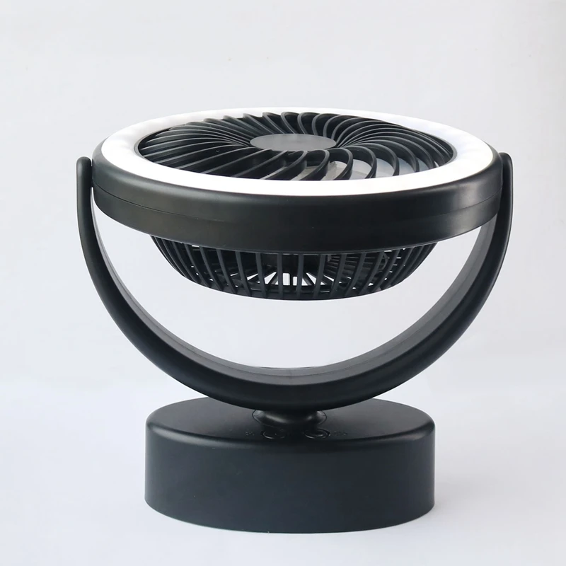 

Portable Fan Rechargeable, 3000MAh Battery Operated Desk Fan Clip on Fan with LED Light, 360 Rotation USB Small Fan