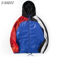 e baihui 2020 autumn and winter new mens jacket contrast color thin mens casual sports hooded jacket s 2xl