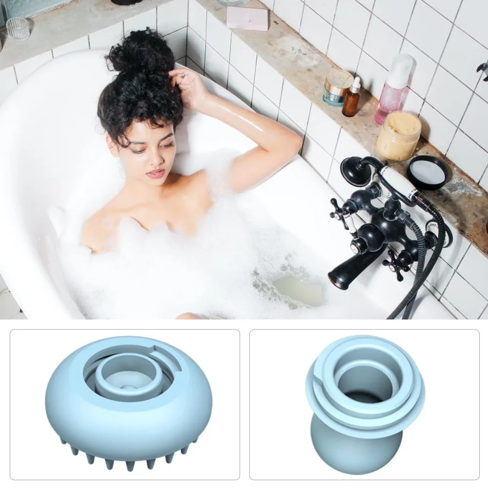 

1Pc Silicone air Scalp Brush Shampoo Brush Cleaning Brush (Blue)