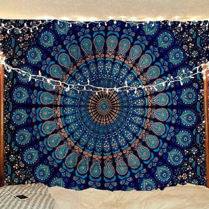 

1pc Bohemian Floral Printed Background Cloth Mandala Tapestry Wall Hanging Decoration