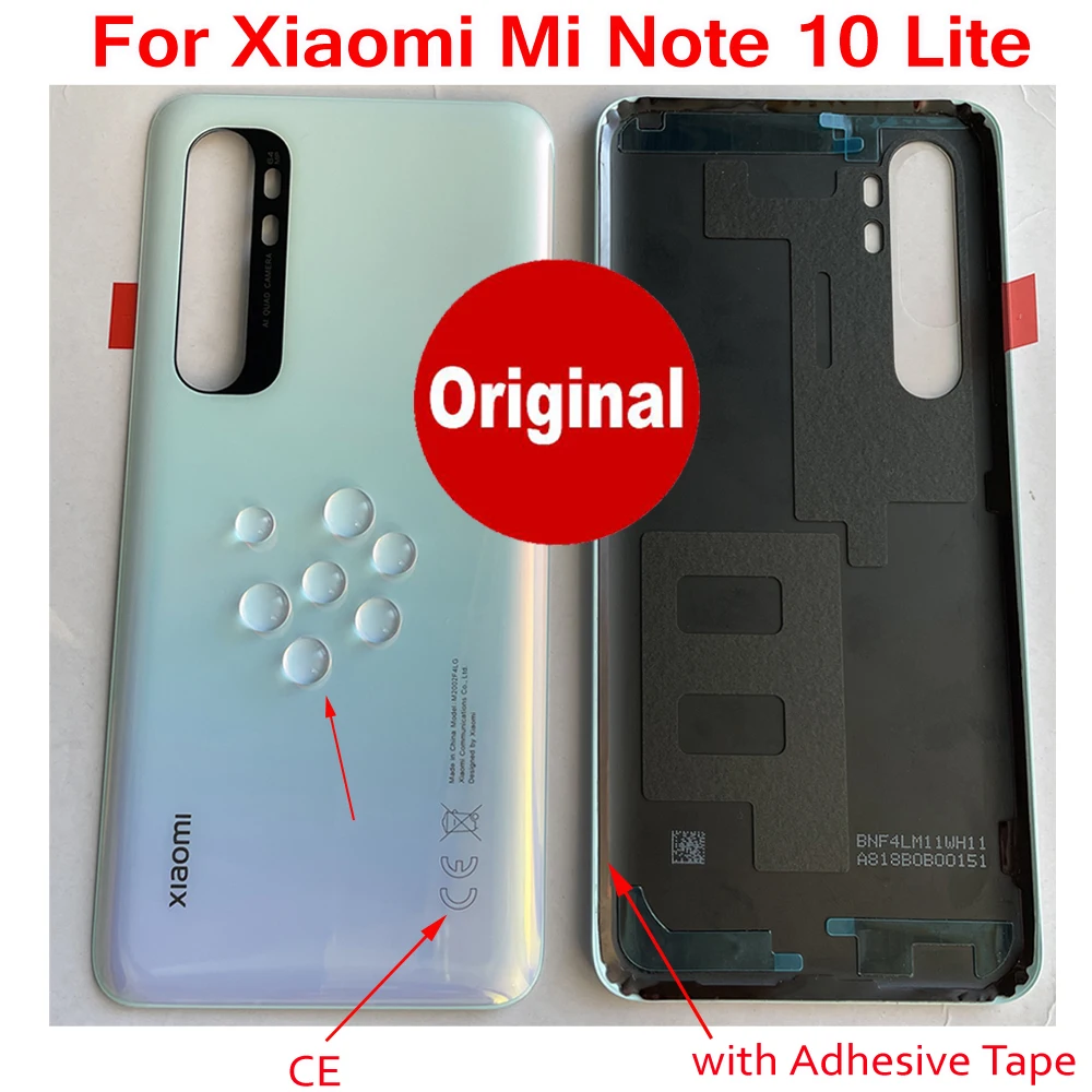 Задняя крышка корпуса для Xiaomi Mi Note 10 Lite стеклянная телефона с лентой оригинал Best