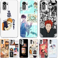 anime haikyuu love volleyball phone case funda for xiaomi redmi note 10 pro 9s 10s 9 8 pro 8t 8a 9a 9c 7 7a 6 6a k30 cover coque