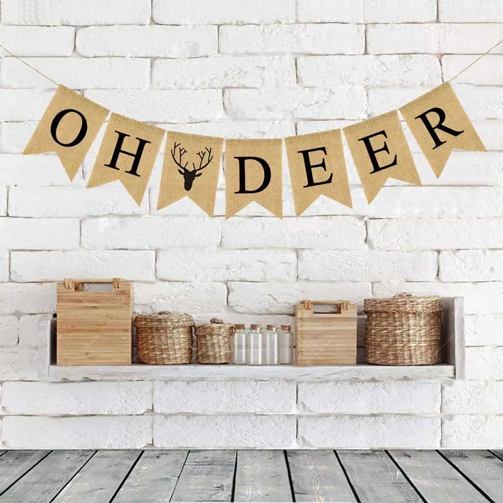 Джутовые мешковины oh Deer гирлянды флажки детские пеленки вечерние зимние день