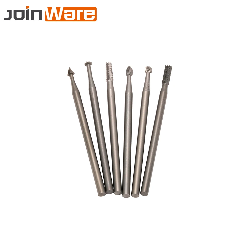 

6Pcs 1.4 1.8 2.3mm Head Diameter Rotary Burr 2.35mm Shank 45mm Long Reach Double Cut Carbide DIY Tool Kit For Rotary Tools