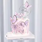 10 шт., Топпер ручной работы для торта в виде бабочки