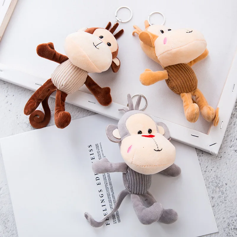 

Cartoon Monkey Plush toy Long legs Yoga Monkey Doll Car Keychain Bag Pendant Gift Lady's Purse Pendant key chains 2020