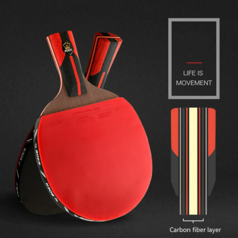 

6 Star Table Tennis Racket Blade Wood Carbon Fiber Blade Ping-Pong Racket Bat 7 Layers Horizontal Grip Straight Grip Paddle 1PC
