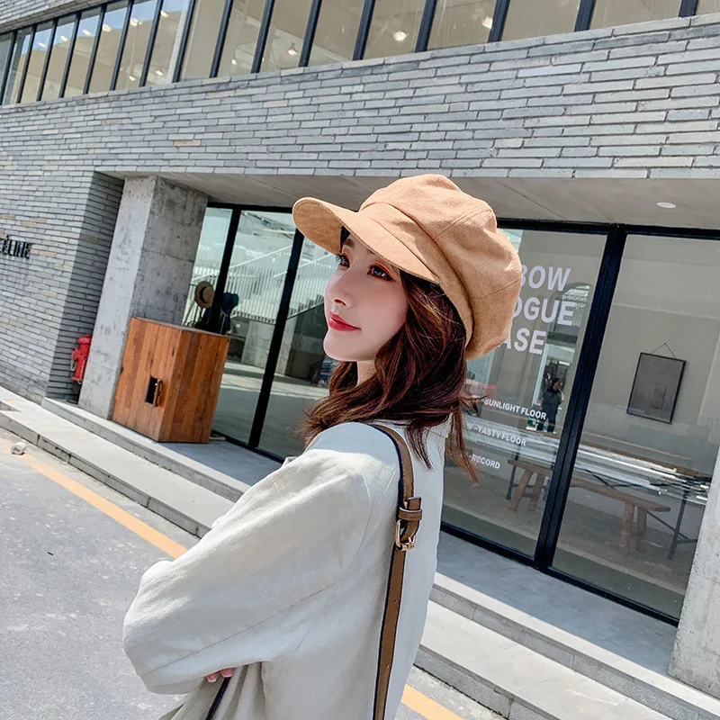 Женская шапка новая трендовая однотонная модная короткая Осень-зима 2019 теплая в