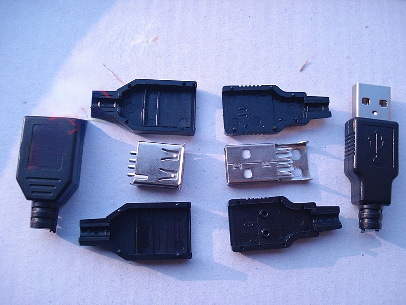 

50Pcs USB2.0 Male/female Three-piece Wire-welded Detachable Shell with Tail