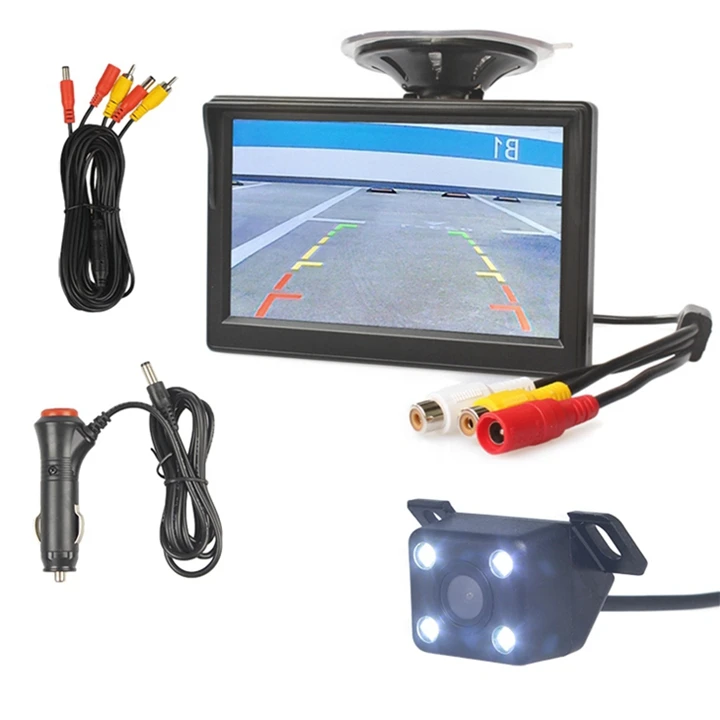 DIYKIT " автомобильный монитор заднего вида Авто парковочный Vedio+ светодиодный ночного видения резервная камера заднего вида HD Автомобильная камера заднего вида с монитором - Название цвета: 820