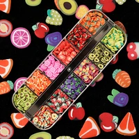 1box colorful fruit nail art sticker soft clay resin fillings diy epoxy resin mold filler nail decor crafts for jewelry making