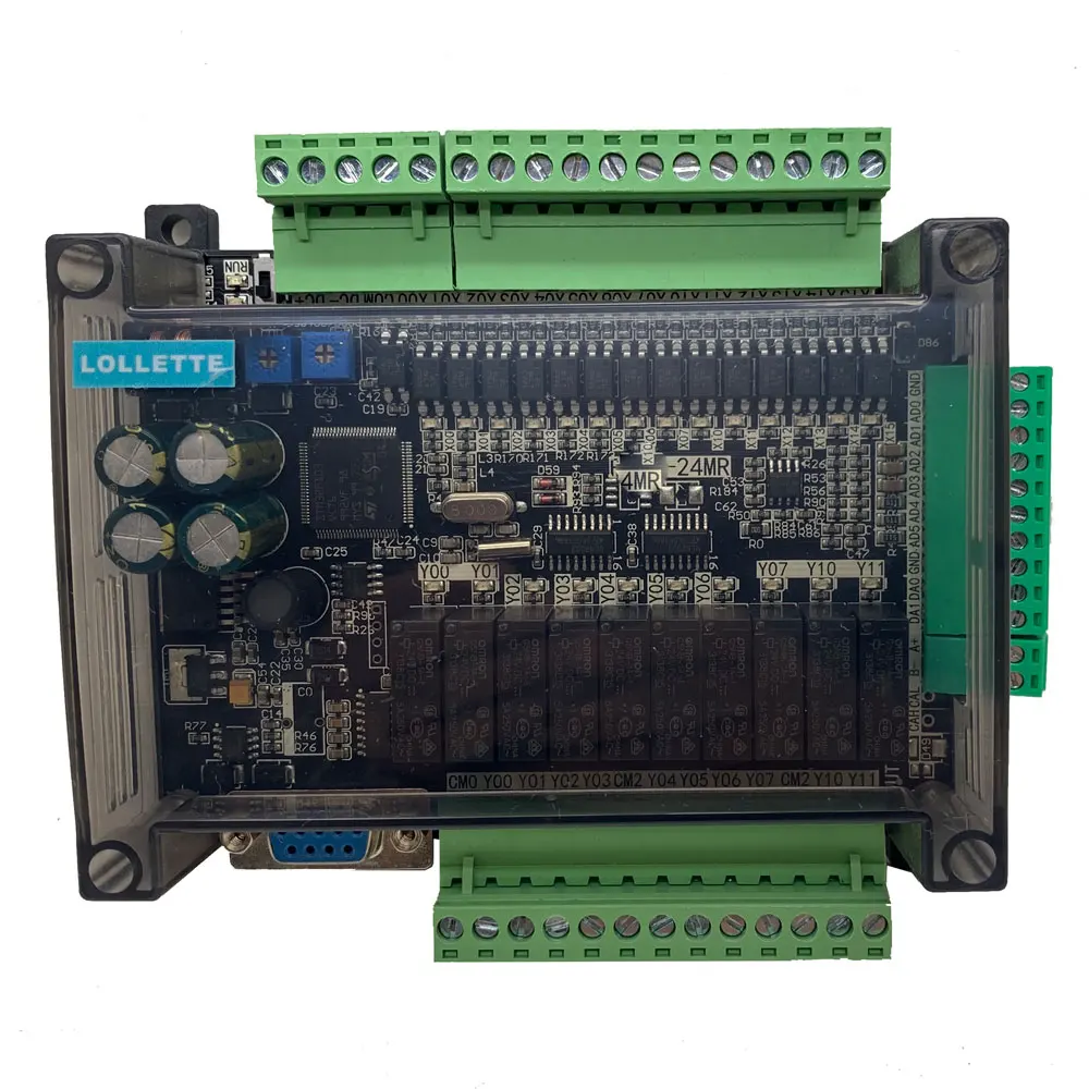 LE3U FX3U 24MR 6AD 2DA Высокоскоростная Промышленная плата управления ПЛК с 485 связью и RTC без кабеля