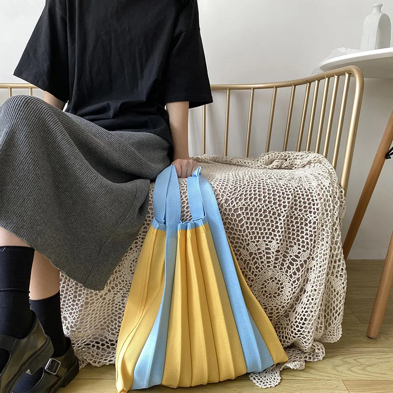 

Autumn and winter Knitting warm Tote plush bag large capacity shopping bag student shoulder bag lady woman Woolen bag