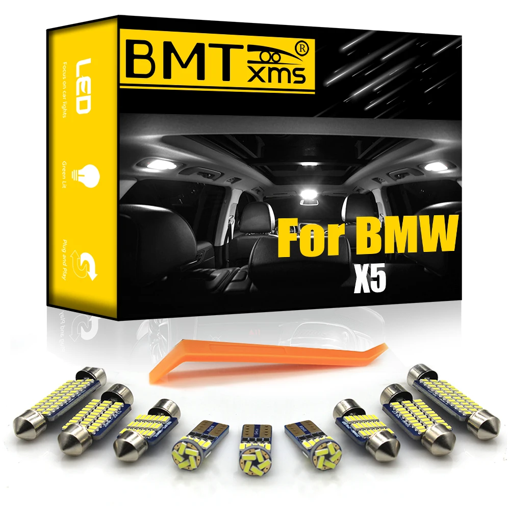 

BMTxms For BMW X5 E53 E70 Vehicle LED Interior Dome Map Trunk Glove Box Vanity Mirror Light Kit Canbus Car Accessories