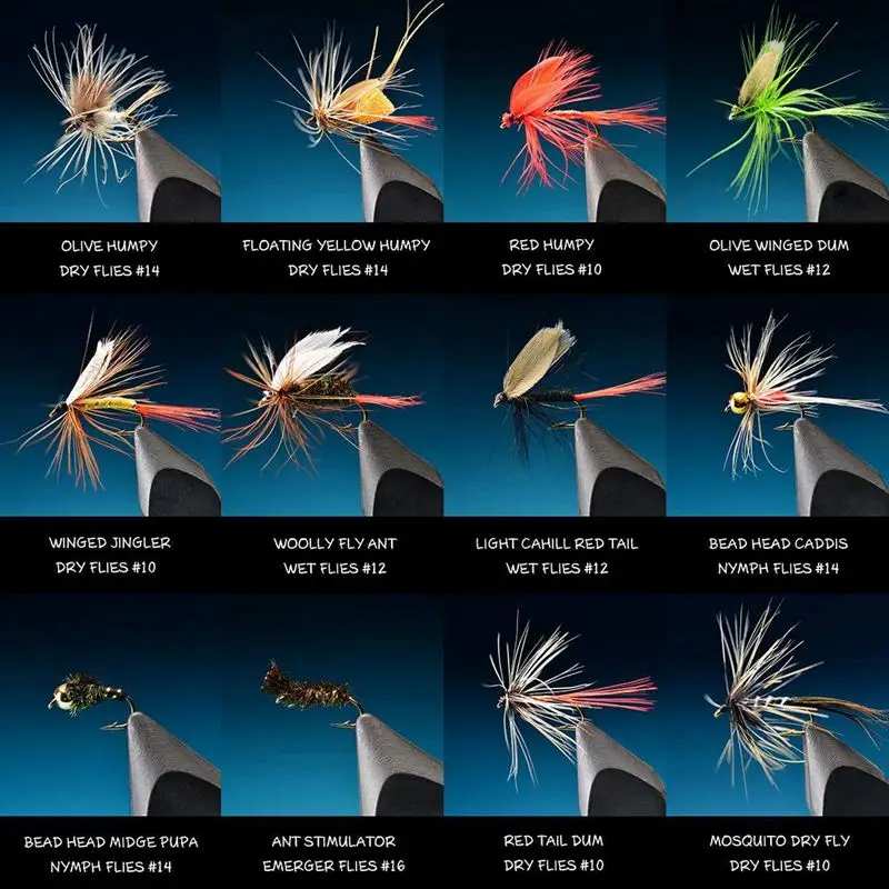 

Fly Fishing Flies Kit - 100pcs Handmade Fly Fishing Lures - Dry/Wet Flies,Streamer, Nymph, Emerger with Waterproof Fly Box