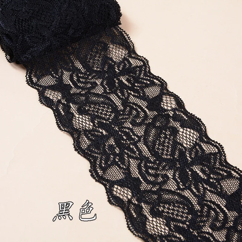 5 Meters/Lots 8 см эластичные тесьмовые фабричные цвет черный белый бежевый бордовый