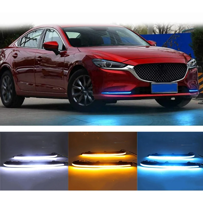 

LED DRL Day Light Daytime Running Light Fog Lamp with Dynamic Sequential Turn Signal for Mazda 6 Atenza 2019 2020