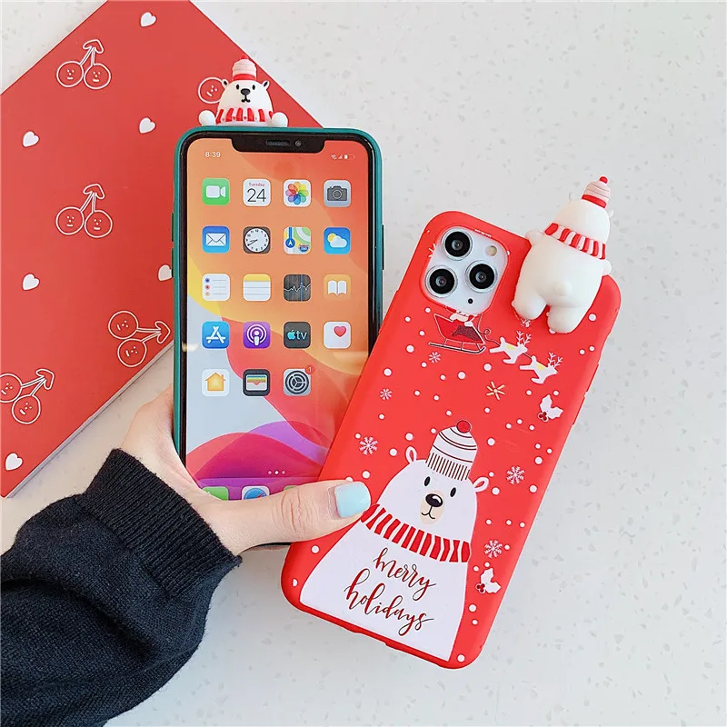 Милый мультяшный чехол с рождественским оленем и снеговиком для iphone 11 Pro XS Max X XR 7 8