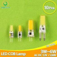 10pcs led g4 lamp bulb ac dc 12v 220v dimmable cob led g9 3w 6w 10w cob led lighting replace halogen spotlight chandelier