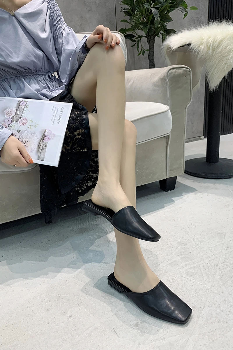 Бренд molan Designers коллекция 2020 года сезон весна Новинка модные кожаные шлепанцы на