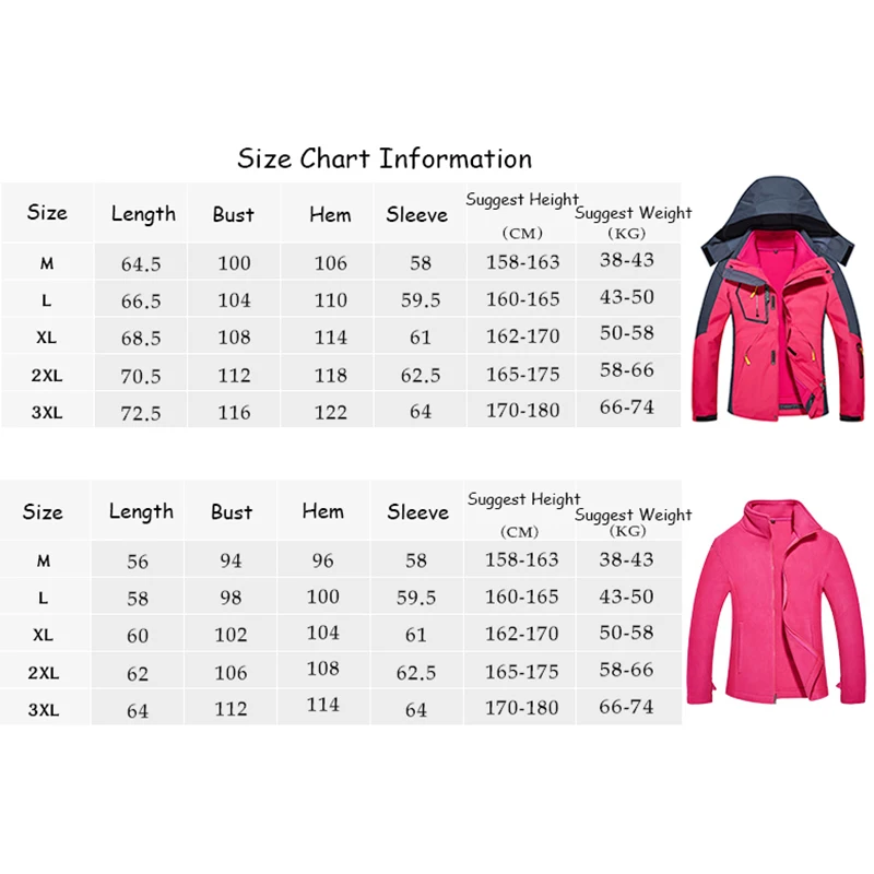 Зимние женские куртки с хлопковой подкладкой из 2 предметов для пешего туризма