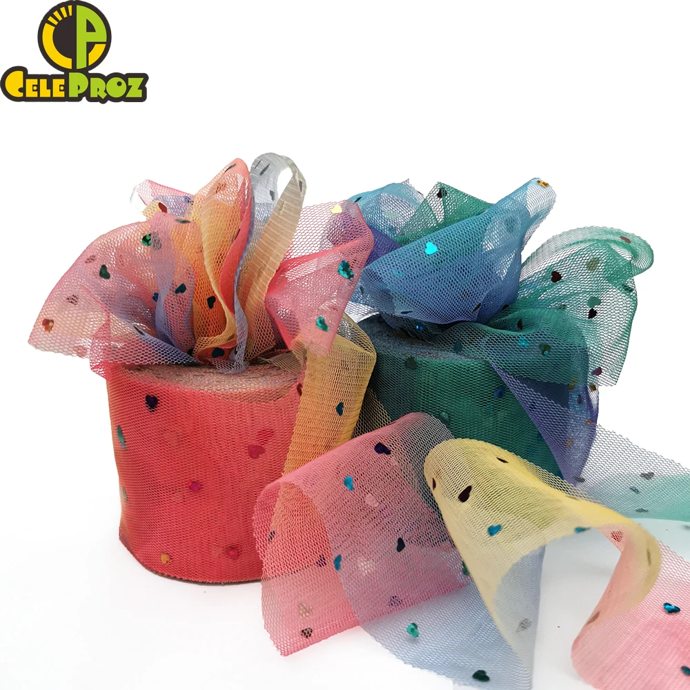 Радужная Тюль 6 см Радужный цвет звезда луна тюль сетка сделай сам повязка на