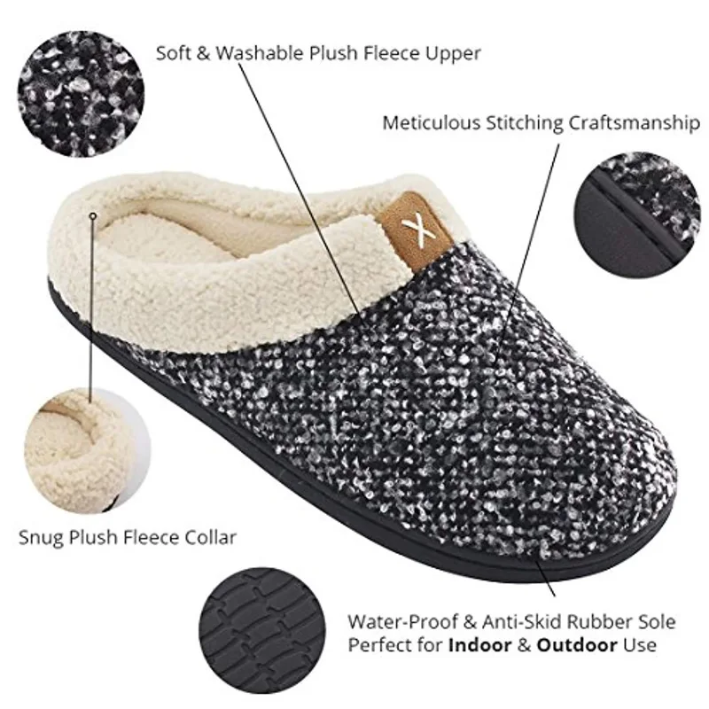 

Women's winter slippers Fur Keep warm Home shoes woman Velvet Memory Foam Comfortable Indoor slippers women Non slip