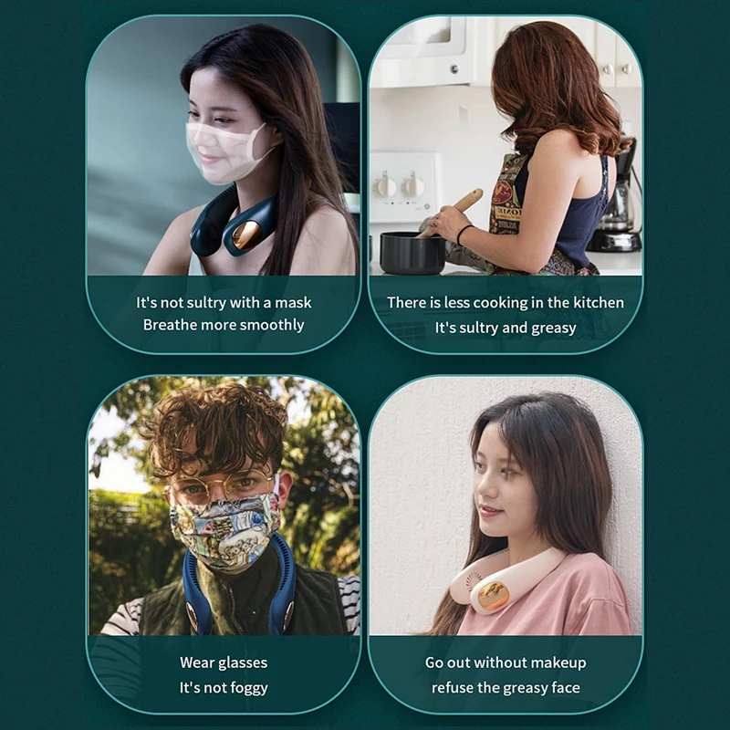 

Mini Neck Fan Portable Bladeless USB Rechargeable Sport Fans for Outdoor Wearable Hanging Air Conditioner Cooler