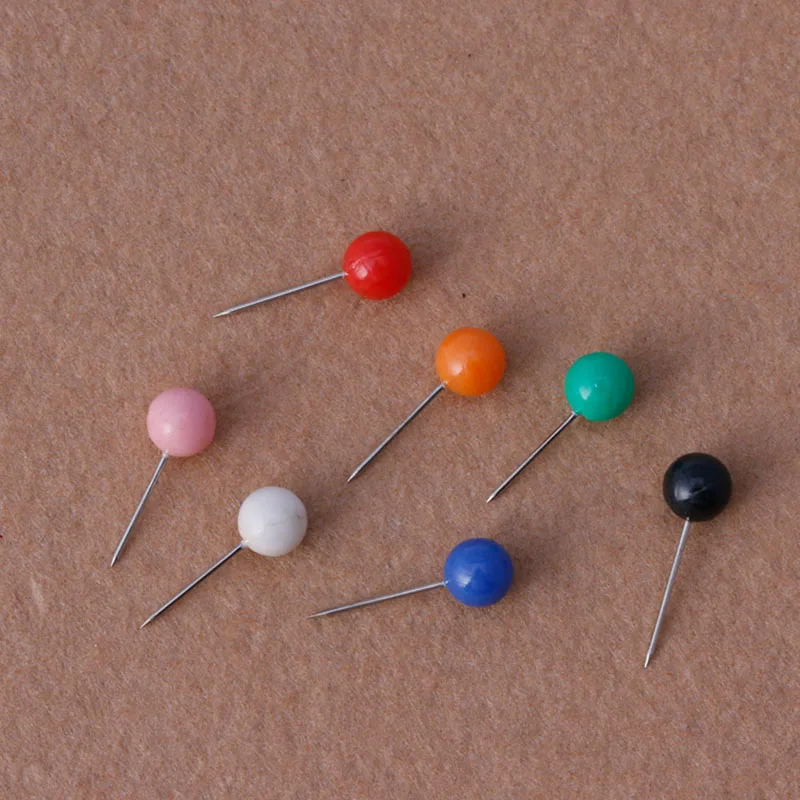 

50Pcs/bag Round Pearl Head Pins Fishing Line Brooches Fishing Tackle Multicolor