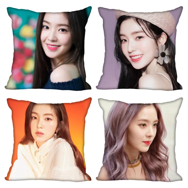 

Новинка, красная бархатная наволочка Irene Kpop для подушки, квадратная наволочка для спальни, мягкие атласные чехлы без выцветания