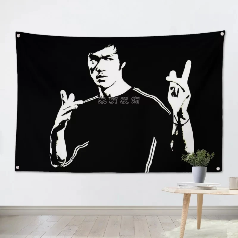 

"Bruce Lee" Rock Band Flag Banner Wall Art Posters Rock Music Stickers Canvas Printing Tapestry Mural Hanging Cloth Wall Decor