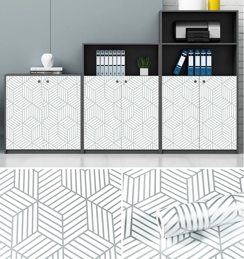 

Съемные самоклеящиеся обои, белые обои с геометрическими линиями, клеящиеся обои для спальни, украшение для дома