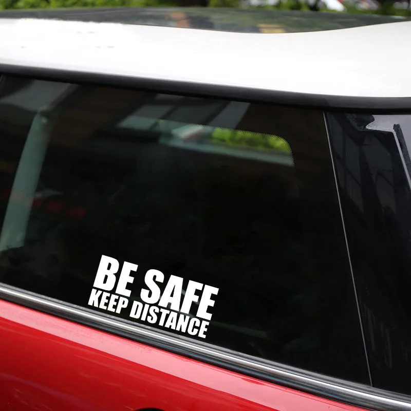 

Car Stickers Fashion Safety Keep Distance PVC Car Decoration Accessories Stickers Waterproof Cover Scratch Black/white, 16cm*7cm