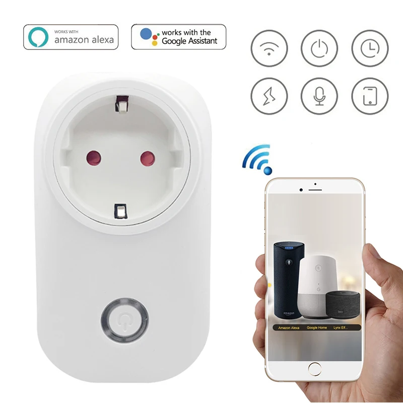 Умная розетка Wifi умная розетка 16А монитор питания ЕС США AU Великобритания BR розетка умный дом работает с Google Home Mini Alexa IFTTT