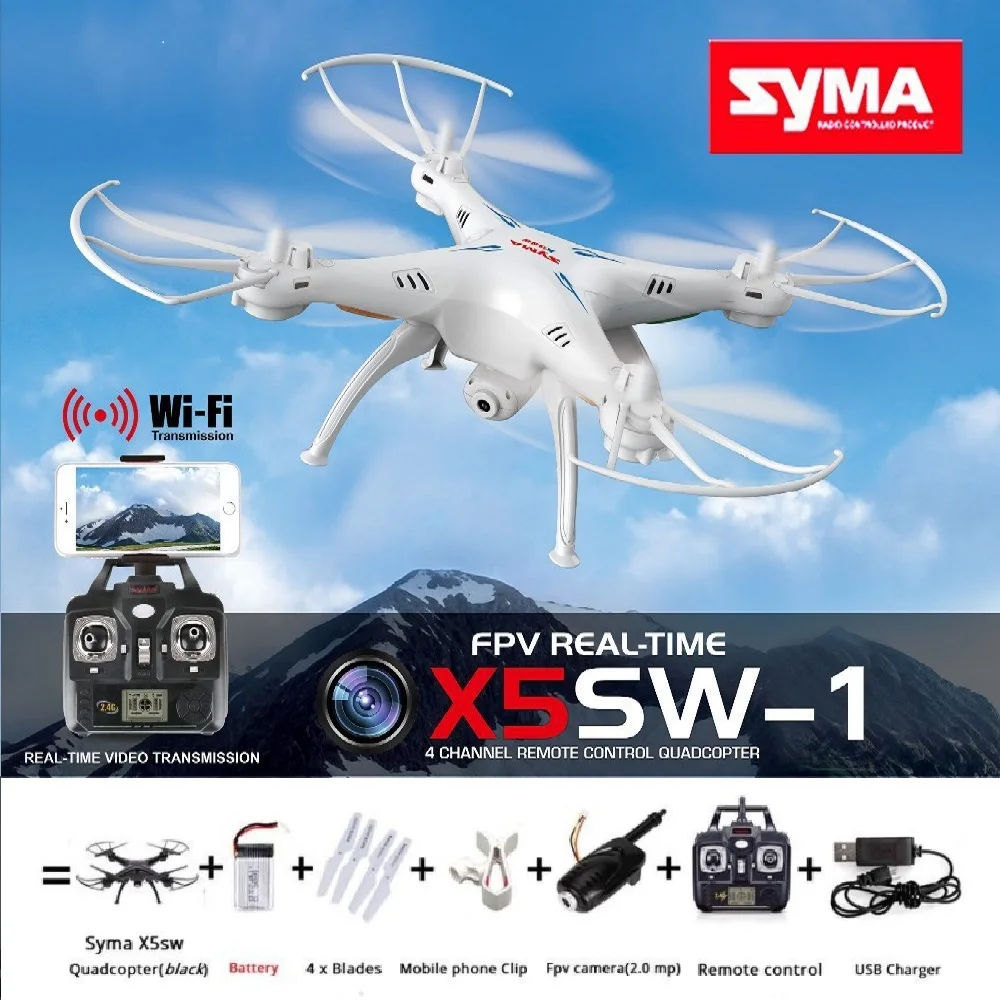 SYMA X5SW FPV Дрон с Камера обновления HD 2.0MP WI-FI RC Дрон 2,4G 6-осевой RC дроны RC самолет с большим радиусом игрушки летают самолет