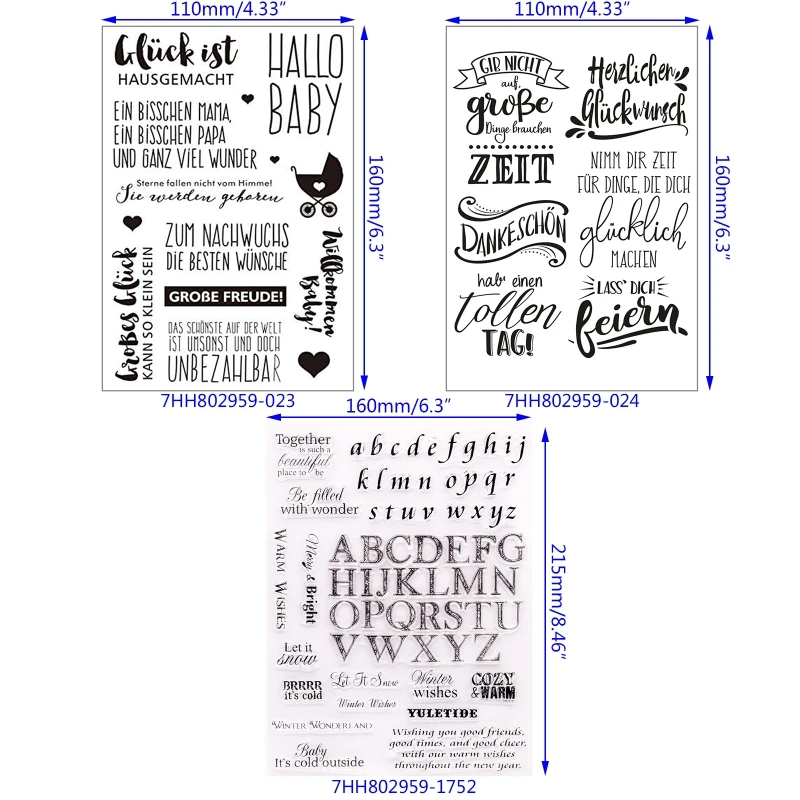 

German Word DIY Silicone Clear Stamp Cling Seal Scrapbook Embossing Album Decor Craft