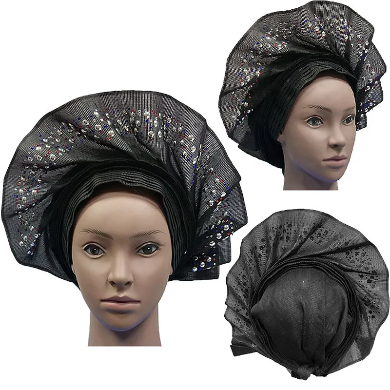 Головной убор Aso Oke Gele в африканском стиле высококачественная нигерийская