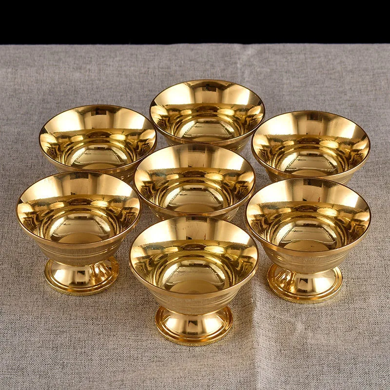 7 шт. латунная танкровая чаша бокал с благоприятным блеском тибетская 5 см