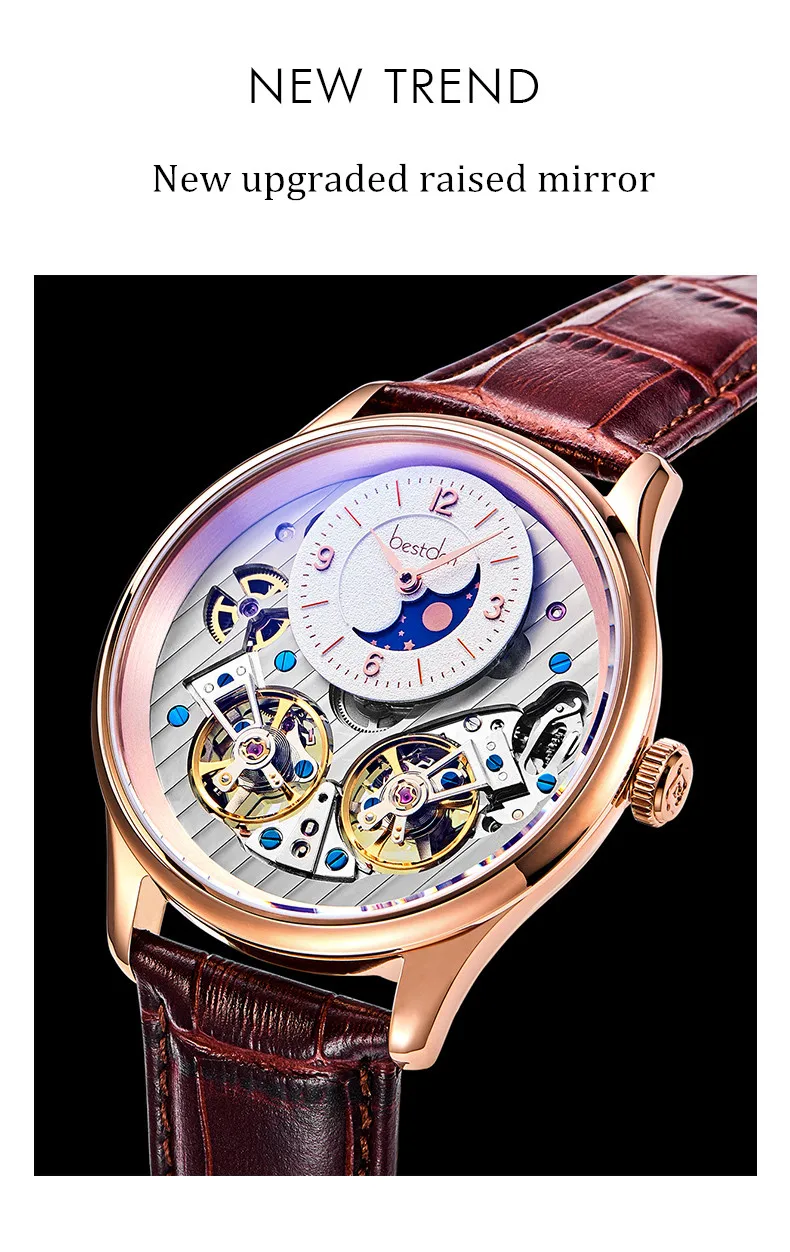 Двойной скелет MoonPhase швейцарские роскошные брендовые механические часы для мужчин полностью стальные водонепроницаемые автоматические мужские часы reloj montre